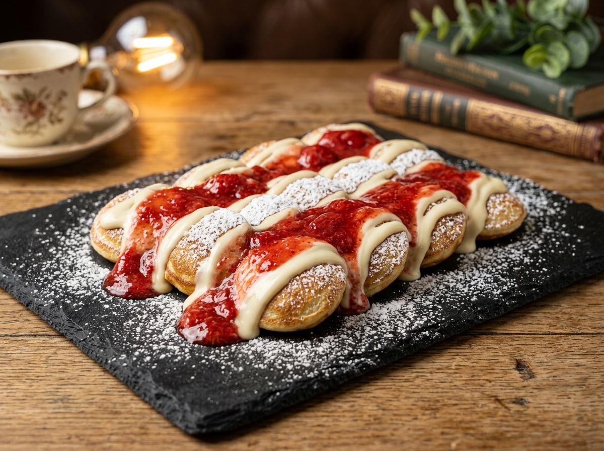 Strawberry Mini Dutch Pancakes Plate